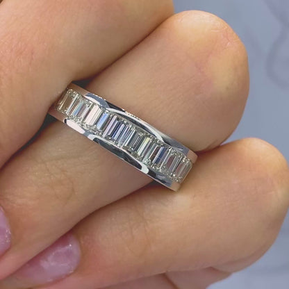 Bargain 7.00 CT Emerald Cut Diamond Eternity Ring in Platinum - Eternity Ring