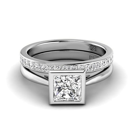 1.10 - 6.60 CT Princess Cut Diamonds - Bridal Set - Primestyle.com