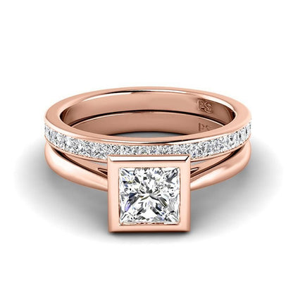 1.10-3.60 CT Princess Cut Lab Grown Diamonds - Bridal Set - Primestyle.com