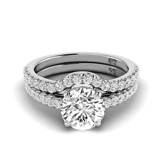 1.10-3.60 CT Round Cut Lab Grown Diamonds - Bridal Set
