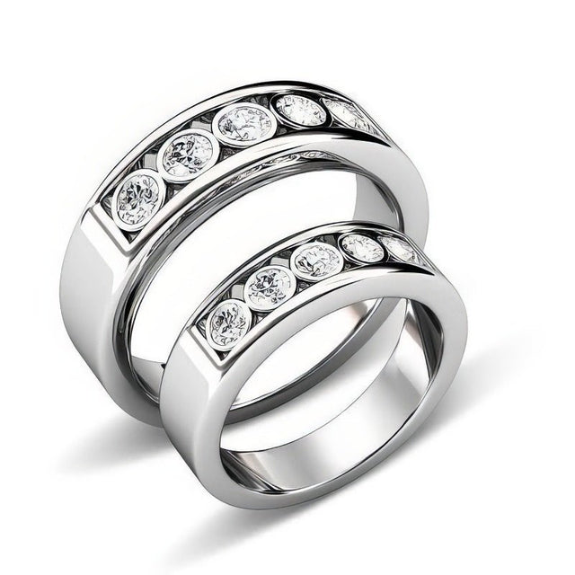 1.10 CT Round Cut Natural Diamonds - Wedding Sets