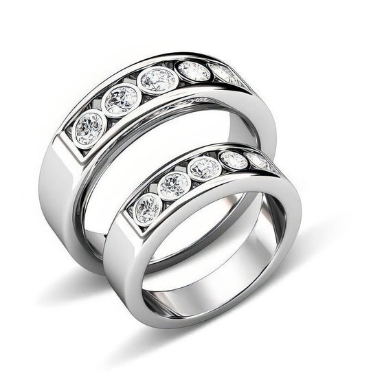 1.10 CT Round Cut Diamonds - Wedding Set