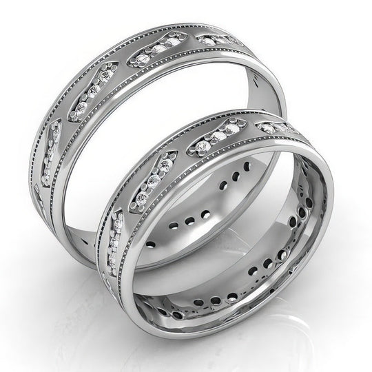 1.10 CT Round Cut Diamonds - Wedding Set