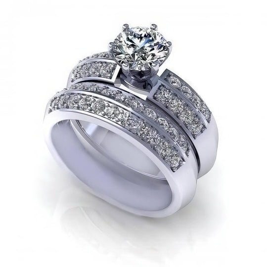 1.15-2.30 CT Round Cut Diamonds - Bridal Set