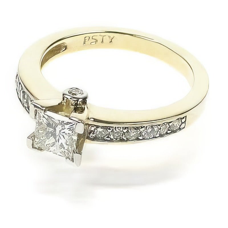 1.15-2.30 CT Round &amp; Princess Cut Diamonds - Engagement Ring - Primestyle.com