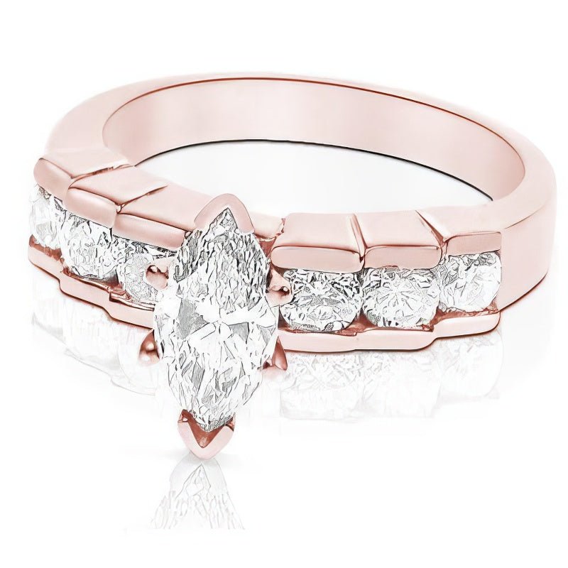 1.20-2.35 CT Round &amp; Marquise Cut Diamonds - Engagement Ring - Primestyle.com