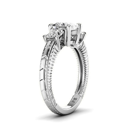 1.20-3.70 CT Princess Cut Lab Grown Diamonds - Three Stone Ring - Primestyle.com
