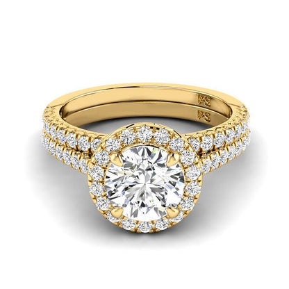 1.20-3.70 CT Round Cut Lab Grown Diamonds - Bridal Set - Primestyle.com