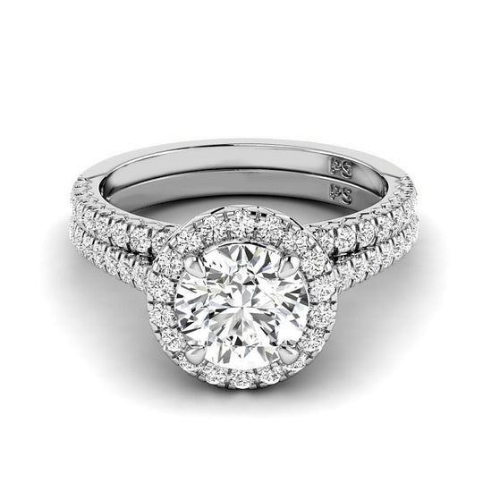 1.20-3.70 CT Round Cut Lab Grown Diamonds - Bridal Set