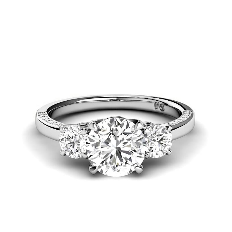 1.20-3.70 CT Round Cut Lab Grown Diamonds - Engagement Ring - Primestyle.com