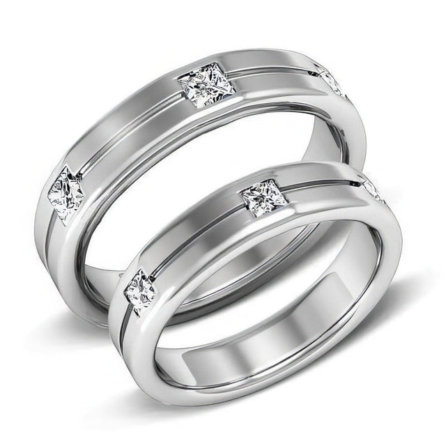 1.20 CT Princess Cut Natural Diamonds - Wedding Sets