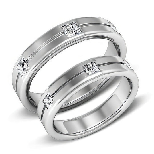 1.20 CT Princess Cut Diamonds - Wedding Set