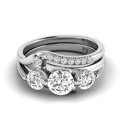 1.25-3.75 CT Round Cut Lab Grown Diamonds - Bridal Set - Primestyle.com