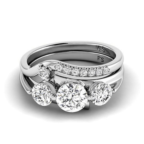 1.25 - 6.75 CT Round Cut Diamonds - Bridal Set - Primestyle.com