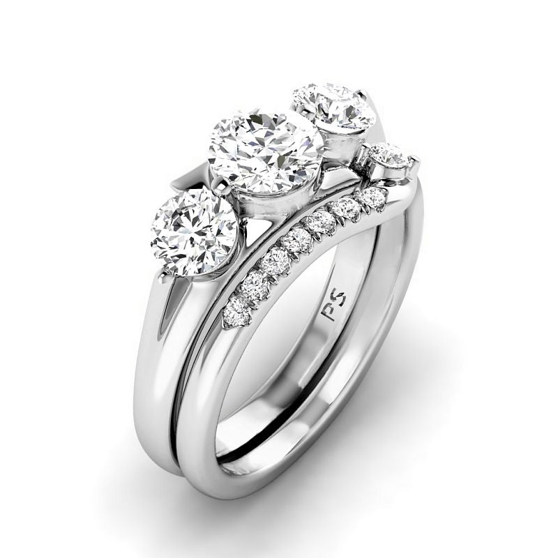 1.25-3.75 CT Round Cut Lab Grown Diamonds - Bridal Set - Primestyle.com