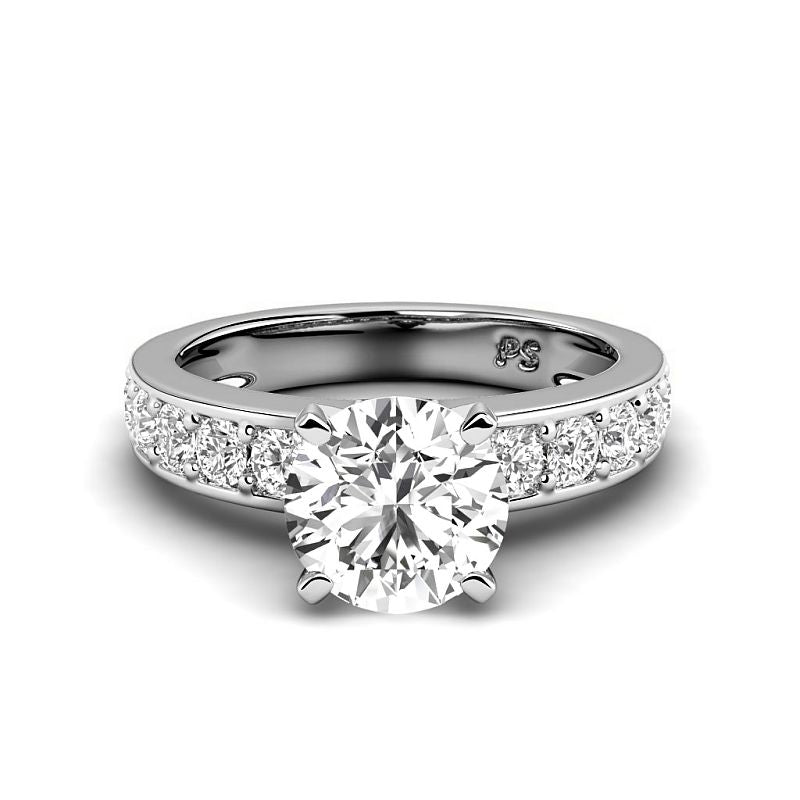 1.25-3.75 CT Round Cut Lab Grown Diamonds - Engagement Ring - Primestyle.com