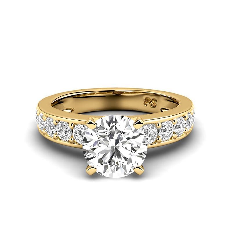 1.25-3.75 CT Round Cut Lab Grown Diamonds - Engagement Ring - Primestyle.com