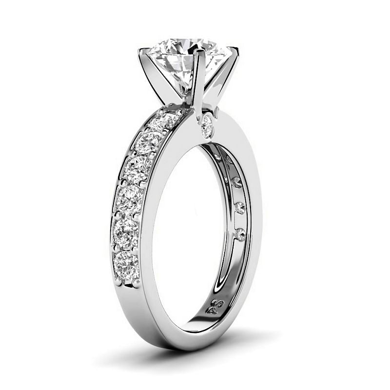 1.25-3.75 CT Round Cut Lab Grown Diamonds - Engagement Ring - Primestyle.com