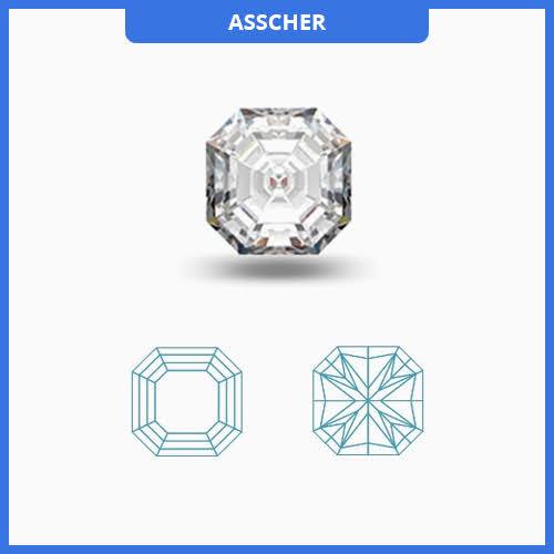 1.25CT K-L/SI3-I1 Ascher Cut Diamond MDL#D9046-16 - Primestyle.com