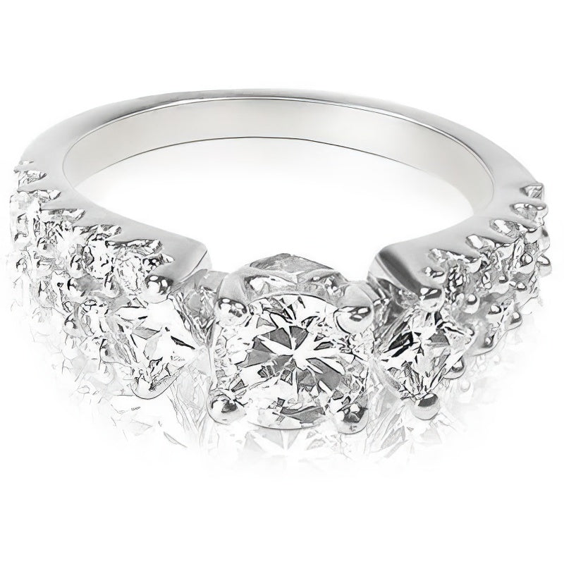 1.30-2.45 CT Princess &amp; Round Cut Diamonds - Engagement Ring - Primestyle.com
