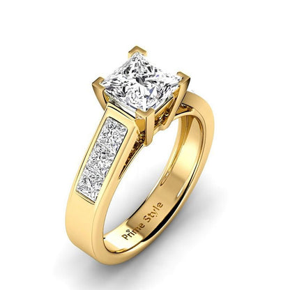 1.30-3.80 CT Princess Cut Lab Grown Diamonds - Engagement Ring - Primestyle.com