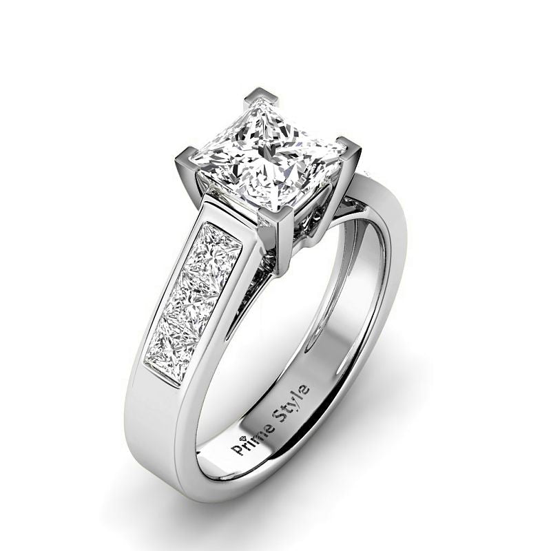 1.30-3.80 CT Princess Cut Lab Grown Diamonds - Engagement Ring - Primestyle.com