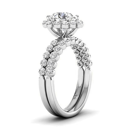 1.30-3.80 CT Round Cut Lab Grown Diamonds - Bridal Set - Primestyle.com