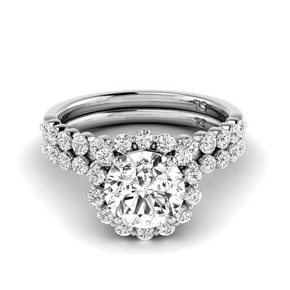 1.30-3.80 CT Round Cut Lab Grown Diamonds - Bridal Set - Primestyle.com