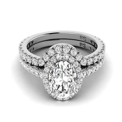 1.30-3.80 CT Round &amp; Oval Cut Lab Grown Diamonds - Bridal Set - Primestyle.com