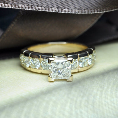 1.40-2.55 CT Round &amp; Princess Cut Diamonds - Engagement Ring - Primestyle.com