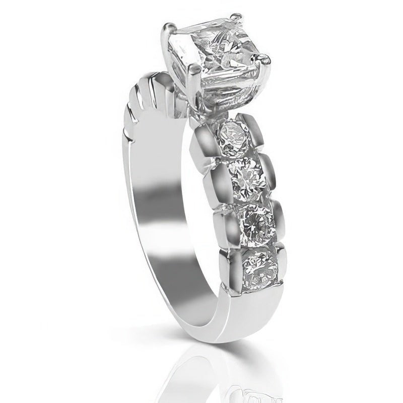 1.40-2.55 CT Round &amp; Princess Cut Diamonds - Engagement Ring - Primestyle.com