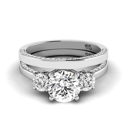 1.40-3.90 CT Round Cut Lab Grown Diamonds - Bridal Set - Primestyle.com