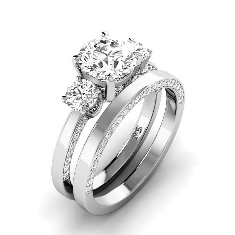 1.40-3.90 CT Round Cut Lab Grown Diamonds - Bridal Set - Primestyle.com