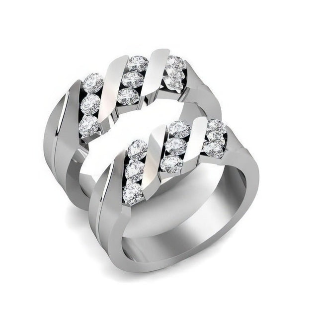 1.40 CT Round Cut Natural Diamonds - Wedding Sets