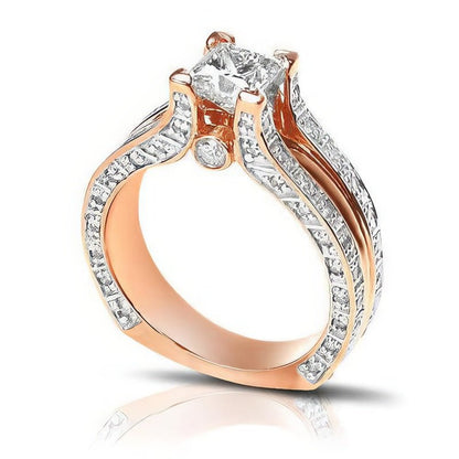 1.45-2.60 CT Round &amp; Princess Cut Diamonds - Engagement Ring - Primestyle.com