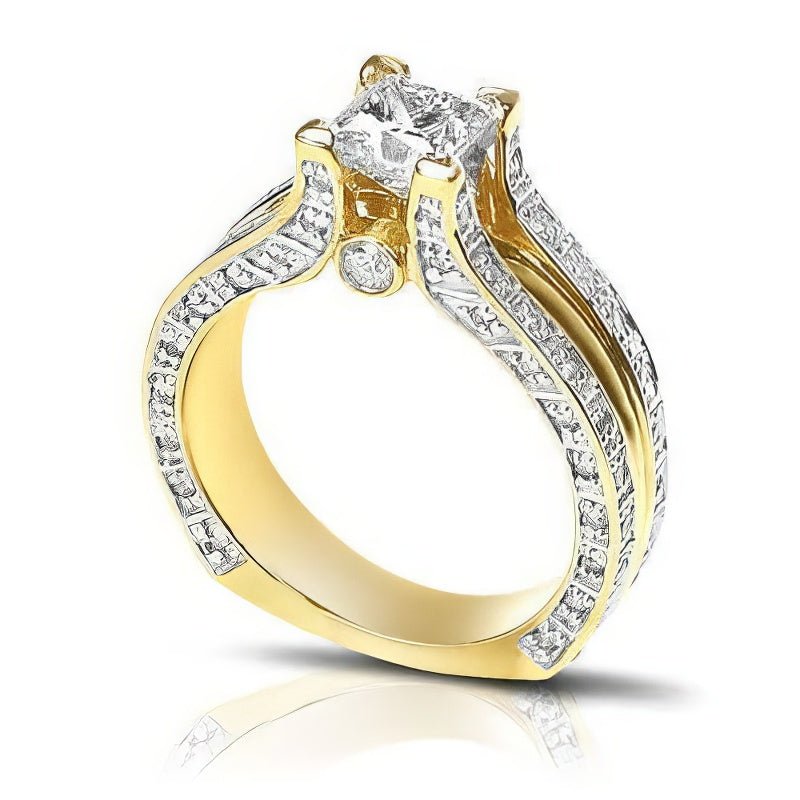 1.45-2.60 CT Round &amp; Princess Cut Diamonds - Engagement Ring - Primestyle.com