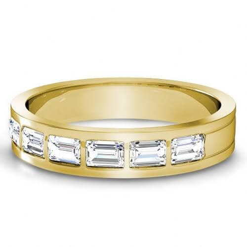 1.50 CT Emerald Cut Diamonds - Mens Wedding Band - Primestyle.com
