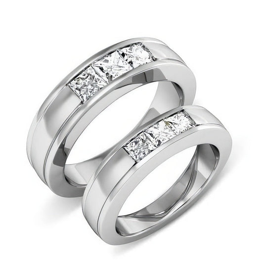 1.50 CT Princess Cut Diamonds - Wedding Set