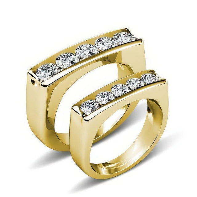 1.50 CT Round Cut Natural Diamonds - Wedding Sets