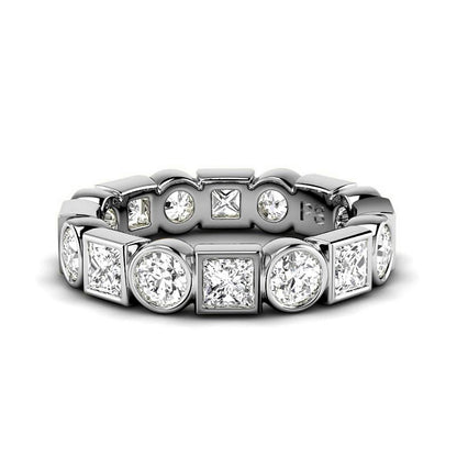 1.50 CT Round &amp; Princess Cut Lab Grown Diamonds - Eternity Ring - Primestyle.com