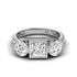 1.55-4.05 CT Round & Princess Cut Lab Grown Diamonds - Three Stone Ring - Primestyle.com