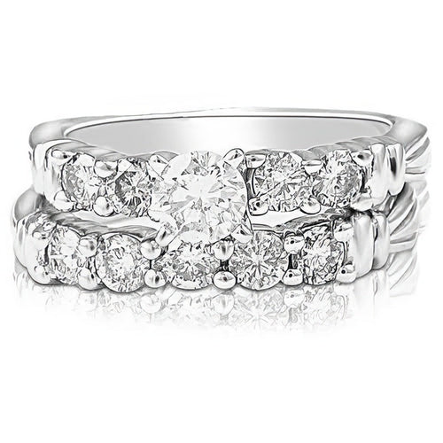 1.60-2.75 CT Round Cut Diamonds - Bridal Set - Primestyle.com
