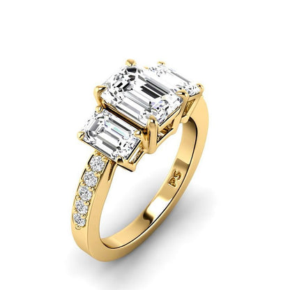1.65-4.15 CT Round &amp; Emerald Cut Lab Grown Diamonds - Engagement Ring - Primestyle.com