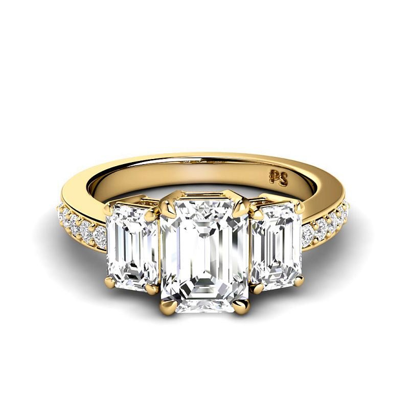 1.65-4.15 CT Round &amp; Emerald Cut Lab Grown Diamonds - Engagement Ring - Primestyle.com