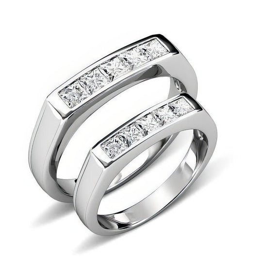 1.65 CT Princess Cut Diamonds - Wedding Set