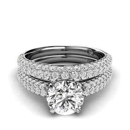 1.70-4.20 CT Round and Oval Cut Lab Grown Diamonds - Bridal Set - Primestyle.com