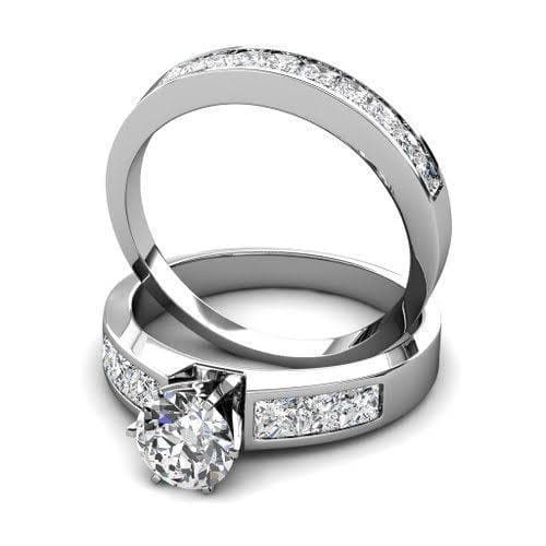 1.80-2.95 CT Princess Cut Diamonds - Bridal Set - Primestyle.com