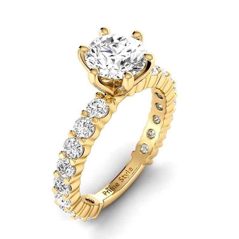 1.80-4.30 CT Round Cut Lab Grown Diamonds - Engagement Ring - Primestyle.com