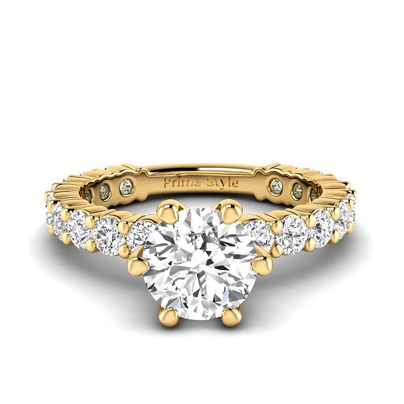 1.80-4.30 CT Round Cut Lab Grown Diamonds - Engagement Ring - Primestyle.com