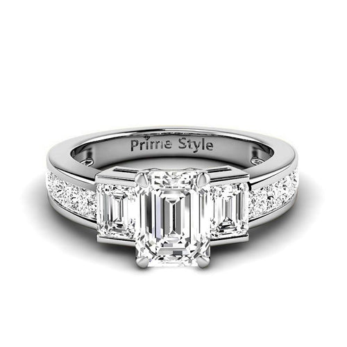 1.85-4.35 CT Princess & Emerald Cut Lab Grown Diamonds - Engagement Ring - Primestyle.com